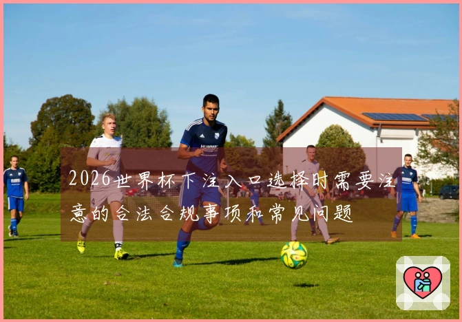 2026世界杯下注入口选择时需要注意的合法合规事项和常见问题
